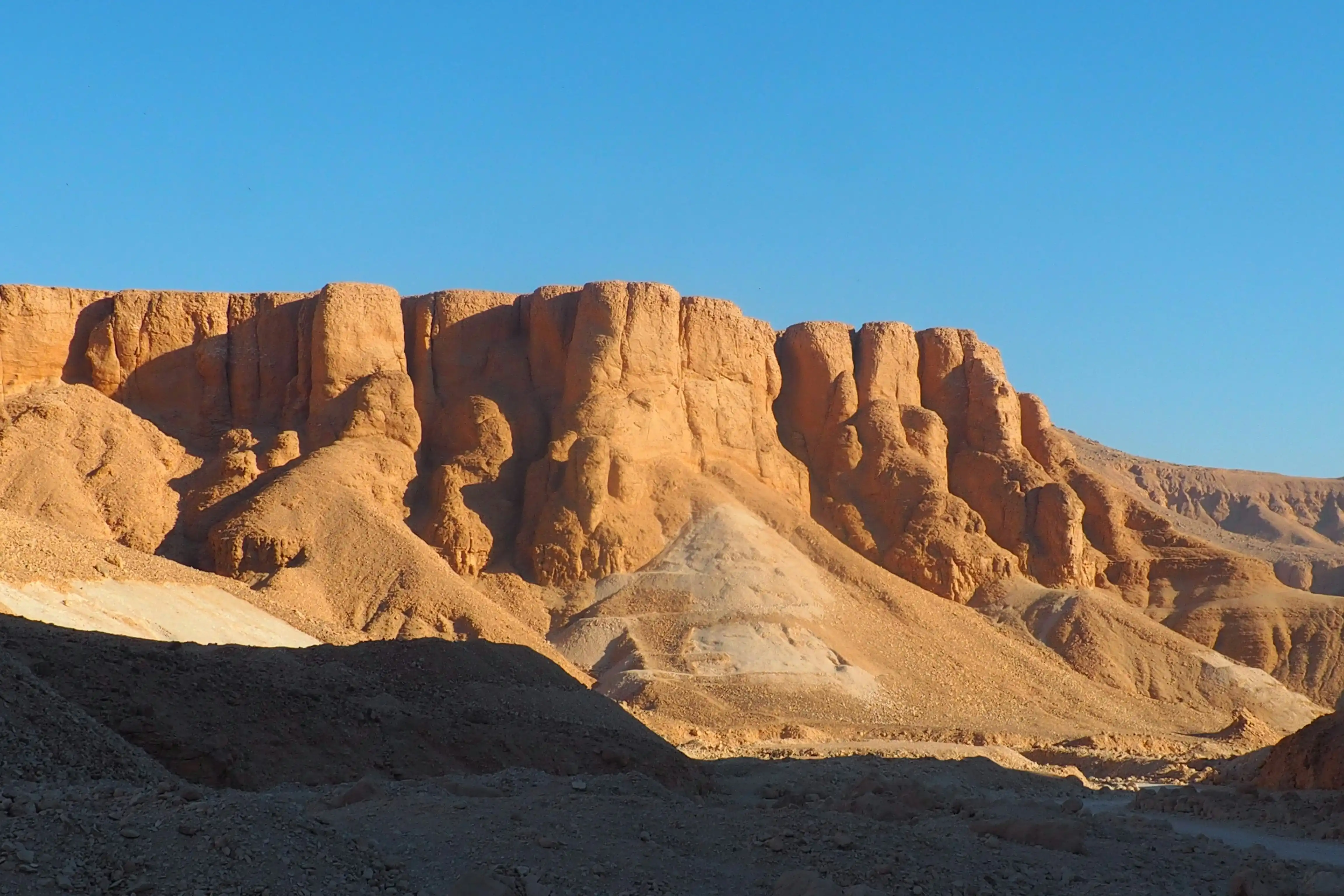 Limestone Cliffs on the path from the Valley of the Kings to the Tomb of Ay in the Western Valley by Sam Plummer